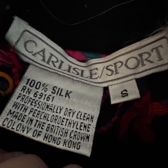 🎨 Vintage Carlisle 100% Silk Sweater – Ropes, Tassels & Gold Rings Print - Small - Picture 5 of 6